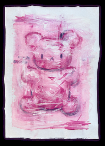 Rainbow Bear 1 of 8 — unique original painting by Katerina Francesca (sold)