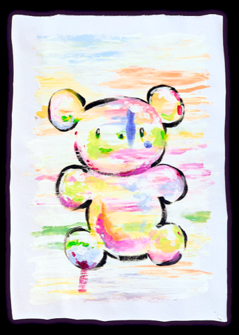 Rainbow Bear 6 of 8 — unique original painting by Katerina Francesca